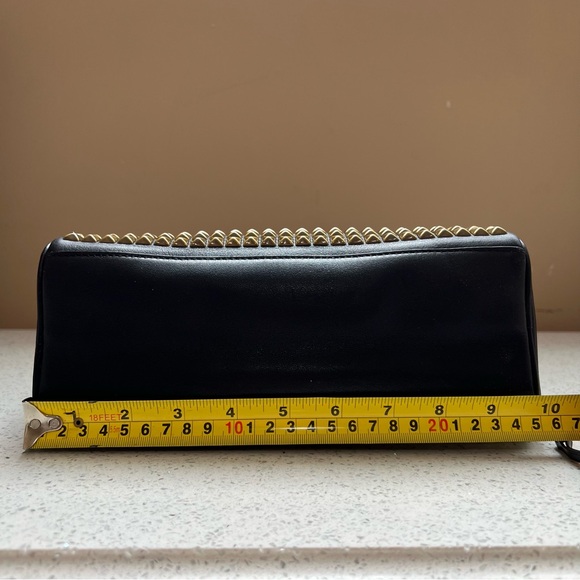 COACH Black Rowan Crossgrain Leather Crossbody Boston Gold Studs Purse Bag - Picture 10 of 13